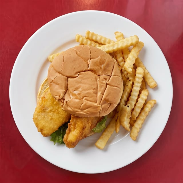 Captain Ted's Fish on a Bun.